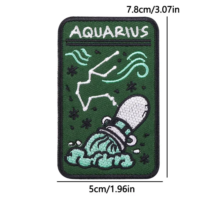 Cartoon Embroidery Patches 12-Constellation Zodiac DIY Iron on Patches Washable Clothes Badges Bags Hats Personalize Accessories