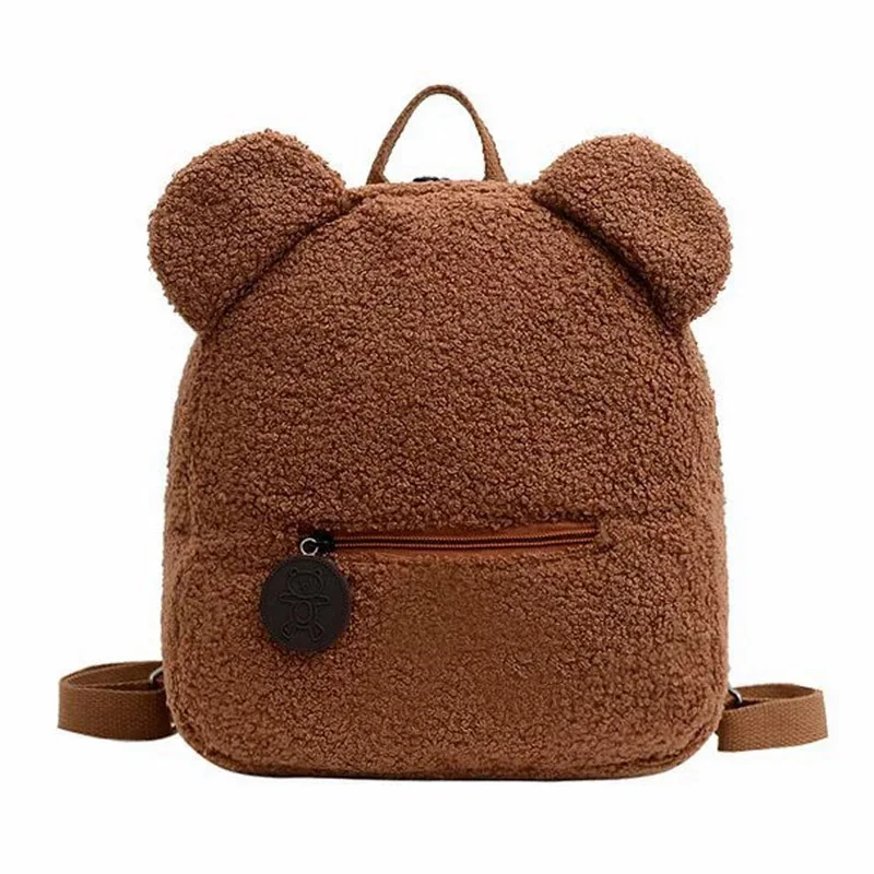 

Curly Furry Teddy Bear Kid Schoolbag Cute Cartoon Fashion Children Backpack Large Capacity Toy Storage Bags