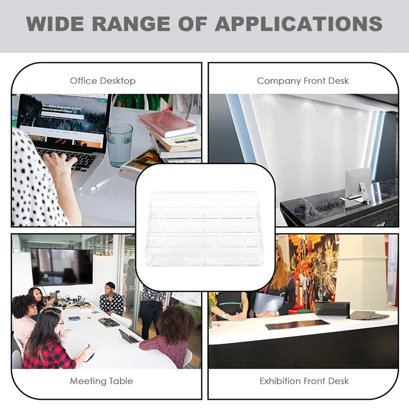 حامل بطاقة عمل من الأكريليك للمكتب ، 8 جيب حامل بطاقة عمل
