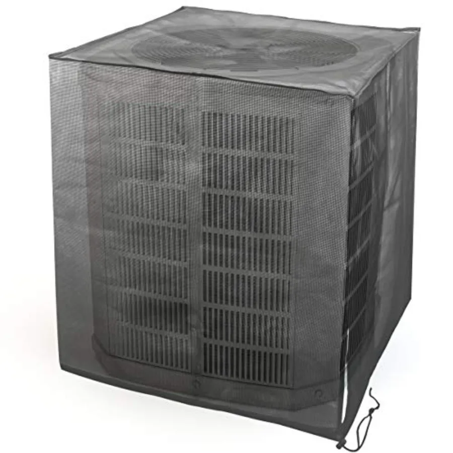

Full Mesh Central Air Conditioner Cover All Seasons Mesh Air Conditioner Leaf Guard AC Cover for Outdoor Central Ac black