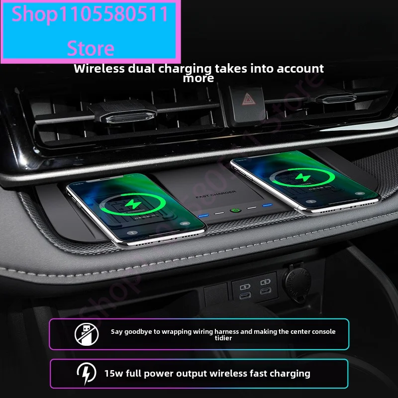 Car Wireless Charger 15W Quick Charging Center Console Phone Charger Holder for Toyota Highlander 2015-2024 Accessories
