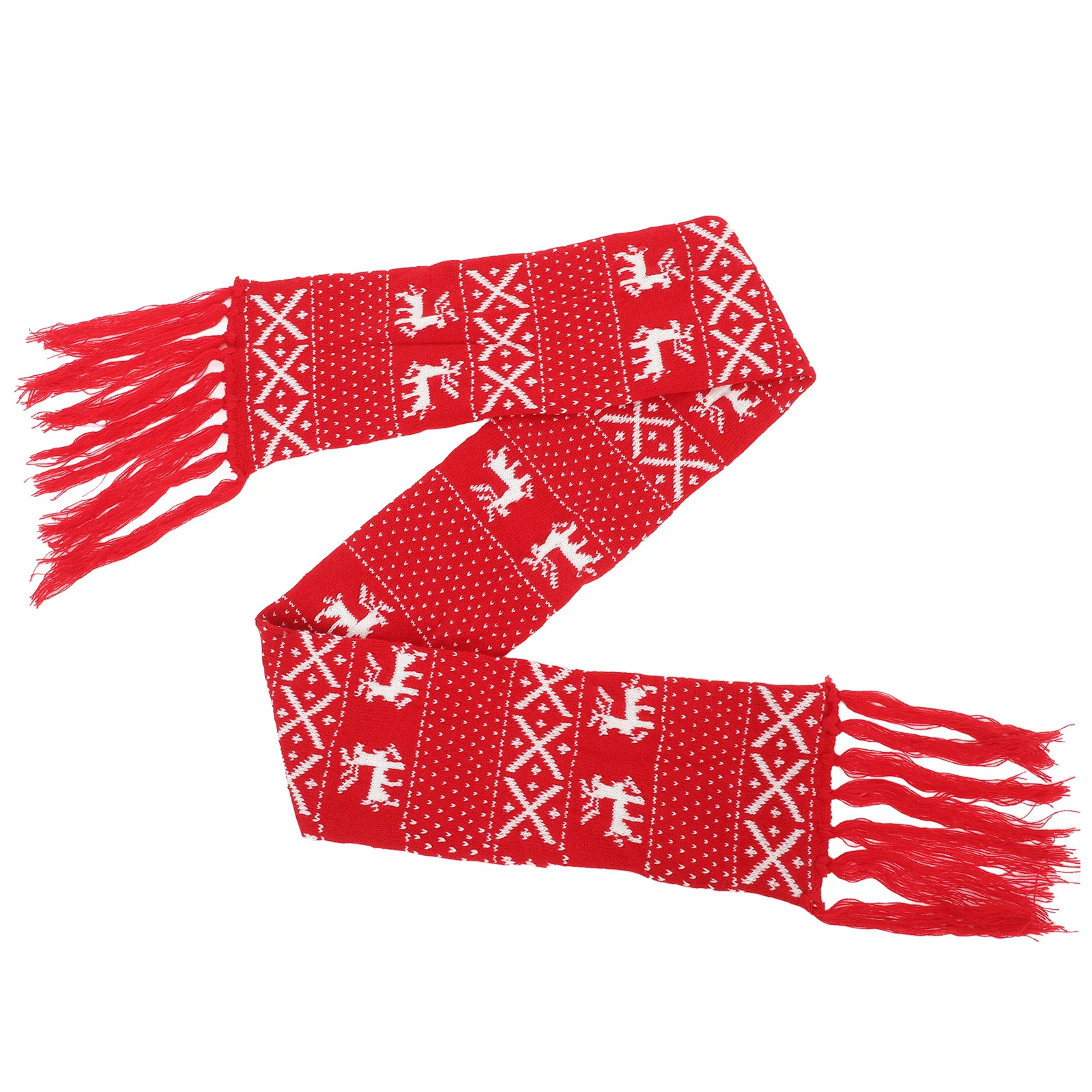 1개 겨울용 따뜻한 니트 스카프 부드러운 실 눈송이 패턴 휴일용 두꺼운 스카프 여성용