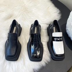 2025 New Women'S Shoes Low Heel Loafers Casual Ladies Slip on Square Toe Shoes Female Elegant Fashion Shoes Zapatillas Mujer