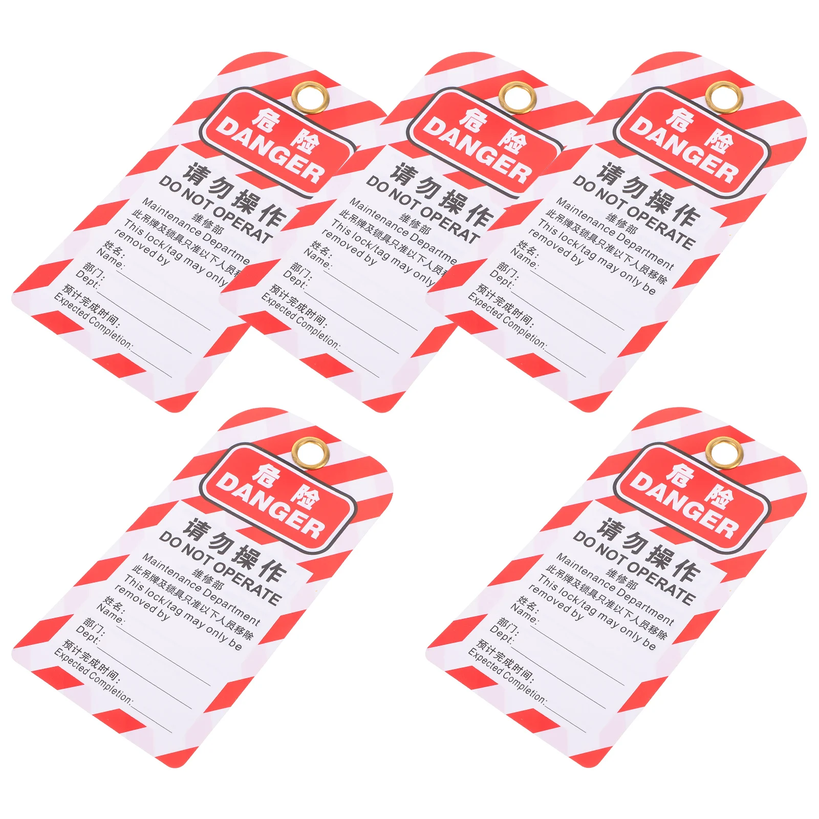 5 Pcs Tag Safety Lock Tags Warning Sign Label Do Not Operate Hanging Card Equipment