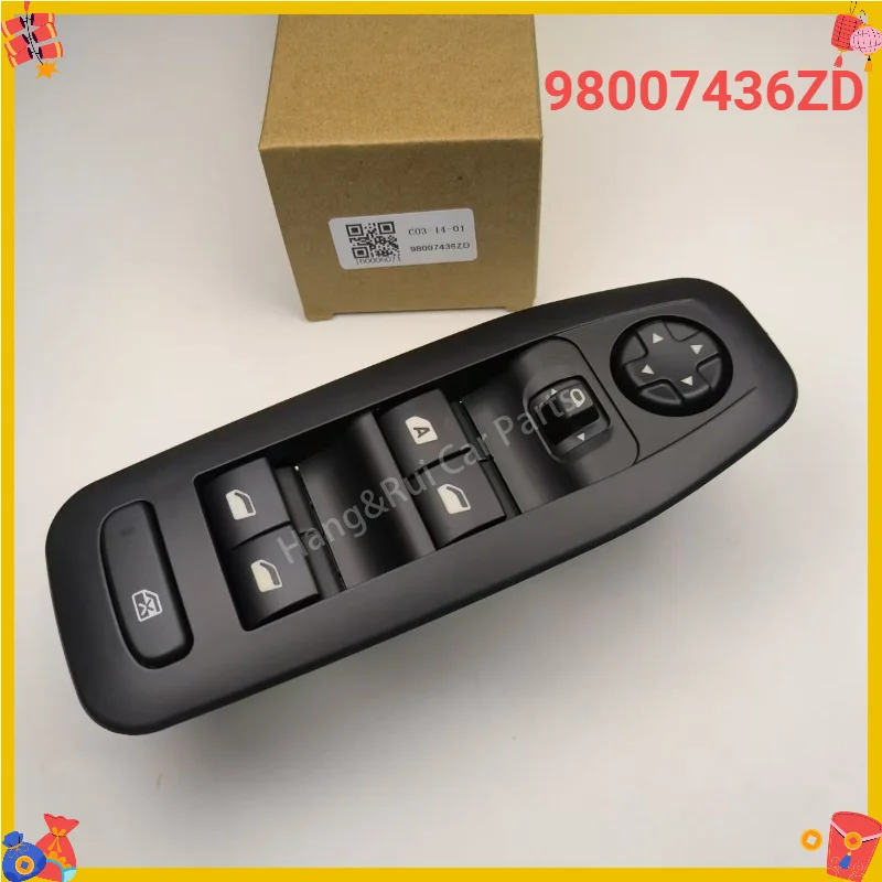 98007436ZD Electric Master Power Window Control Switch Button for PEUGEOT 208 2008 for Citroen Aircross Manual Folding Mirror