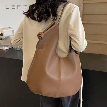 LEFTSIDE-grandes bolsas axilas para mulheres, moda coreana, bolsas e bolsas simples, bolsa de ombro de couro PU, Y2K, 2 peças, 2024