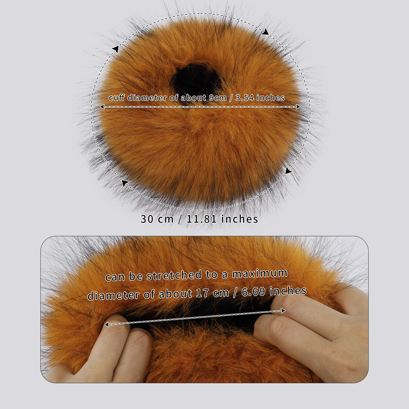 Faux Fur Wrist Cuffs Winter Furry Arm Warmers for Halloween Daily Cosplay Party Costume Accessories