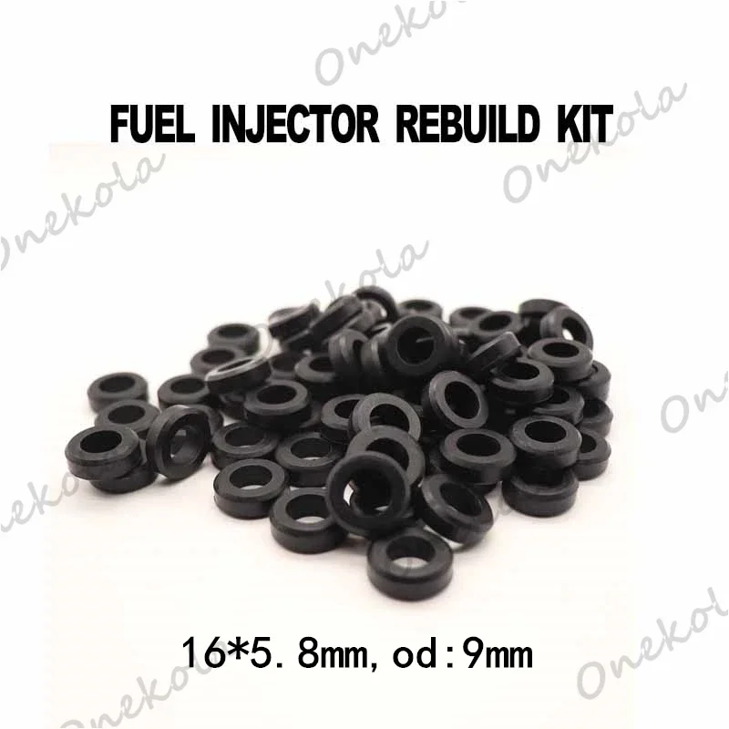 500pieces fuel injector rubber seals for fuel injector repair kits (16*5.8mm,od:9mm)for Toyota Lexus Nissan Honda Mazda