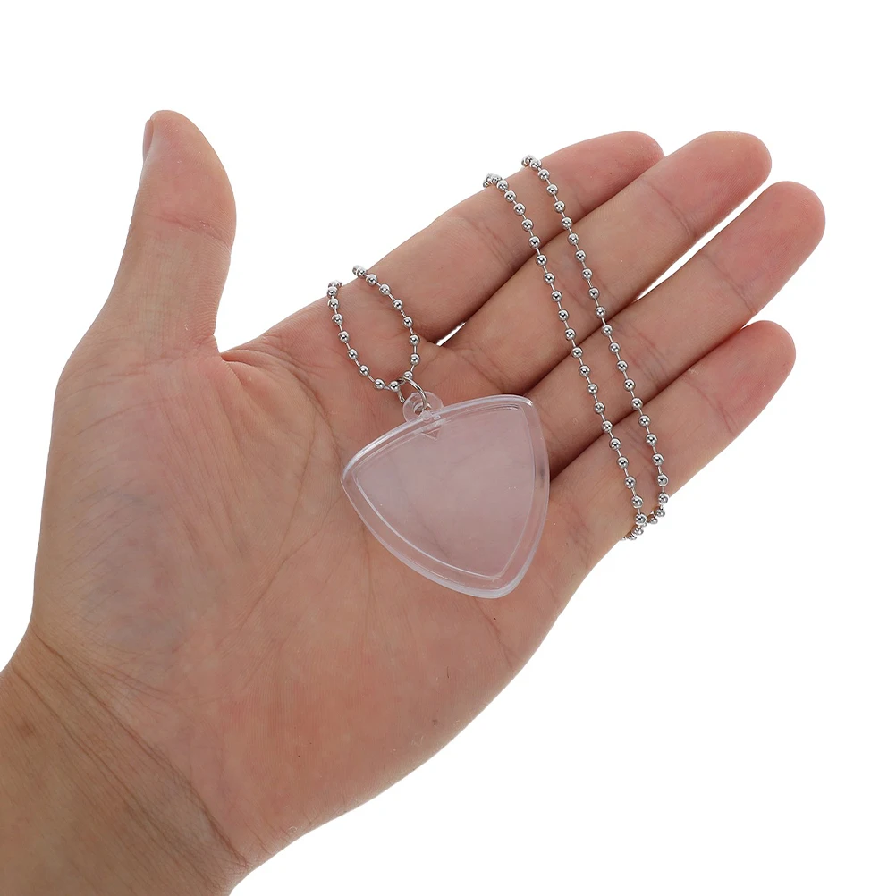 

2Pcs Guitar Picks Holder Necklace Clear Compact Storage Pendant for Guitarists Easy Access Pick Organizer for Home Performance