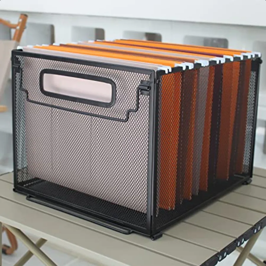 SETTFRFE 2-пакетный органайзер для файлов, металлические ящики для файлов для подвешивания папок, подвесной органайзер для папок, размер буквы, черный