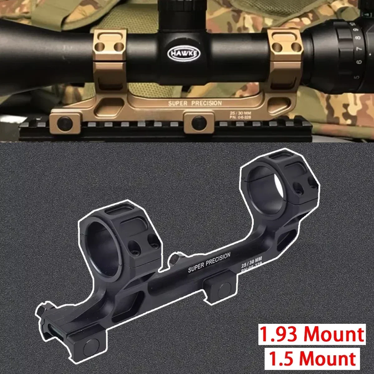 Tactical GEISS Automatics Airsoft AR15 AK47 Rifle Optical Scope Mount Cantilever 25.4mm 30mm QD Mount For Picatinny Rail Hunting