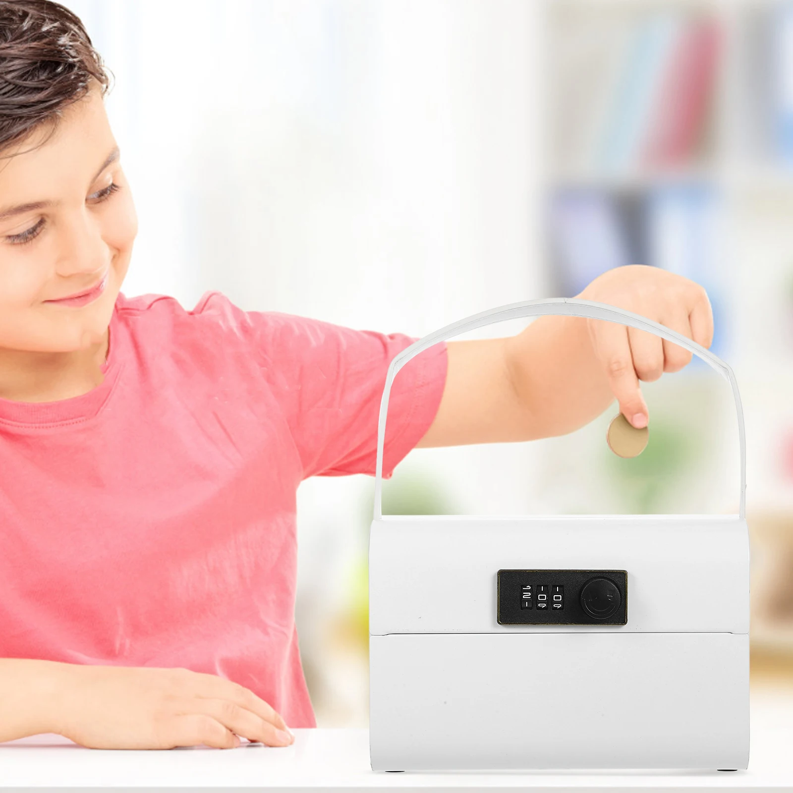 Metal Money Combination Kids Coin Savings Jar Iron Cash Container Password Protection Large Capacity Kids Piggy Safe