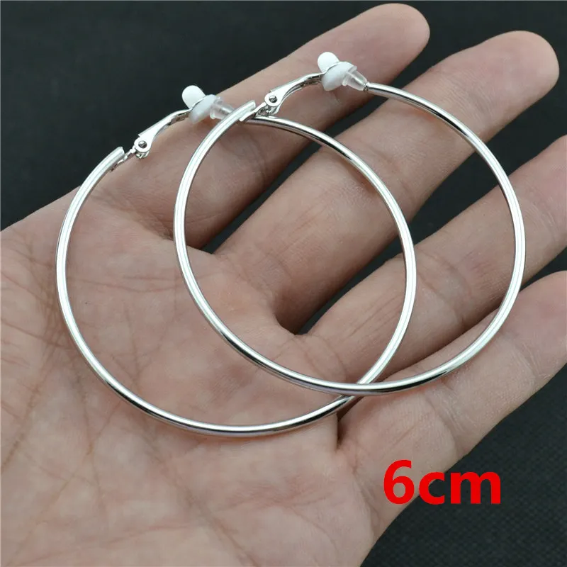 Clip-Ohrringe für Damen ohne Piercing, super groß, klein, großer Kreis, Roségold, Silber, Schwarz, Überzug, klassischer Trend, Übertreibung