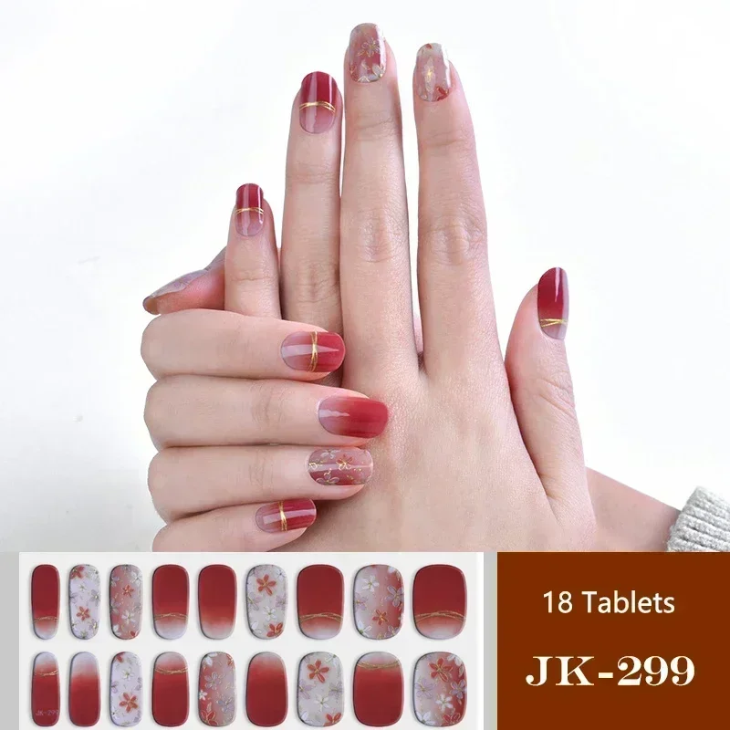 24Tips/Sheet Multicolor Decals Gel Nagelstickers Voor UV-Lamp Semi-Uitgeharde Gel Nagels Strips Hoge Kwaliteit Gebruik 100% Gel Nagel Patch