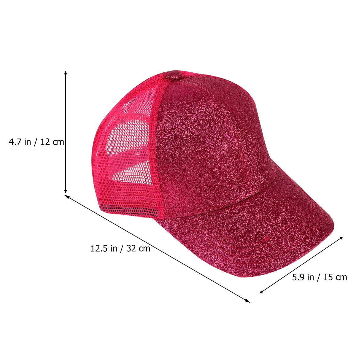1 Stück glitzernde, einfarbige Mütze, Sommer-Baseballmütze, stilvoll, für Damen und Mädchen, ideal für Strand, Reisen, Urlaub, Rosy