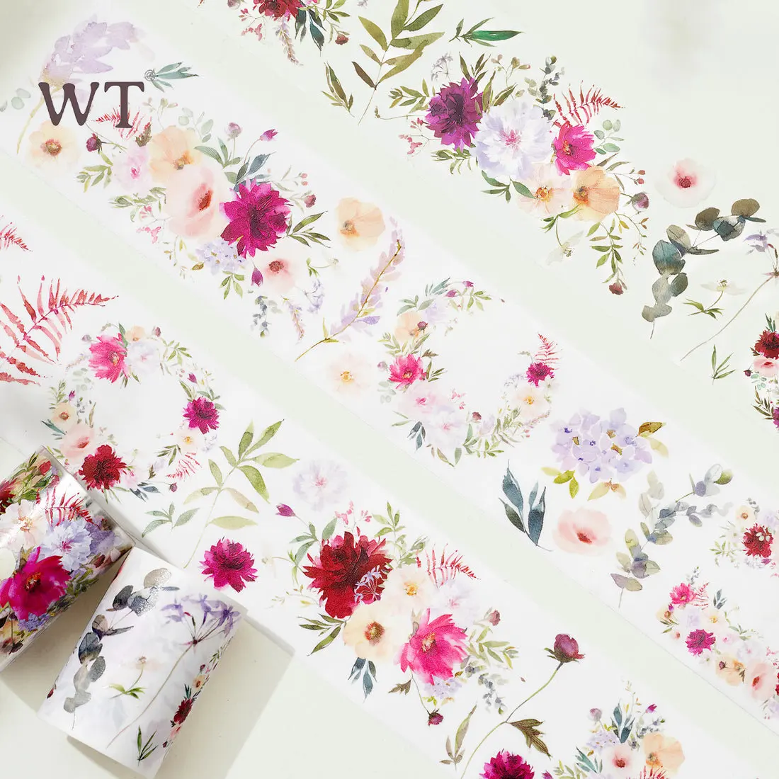 Original WT Flower Scrapbooking Tapes Lovely Garden Diary Planner DIY Adhesive Washi PET Sticker Papeleria Aesthetic 6cmx5M