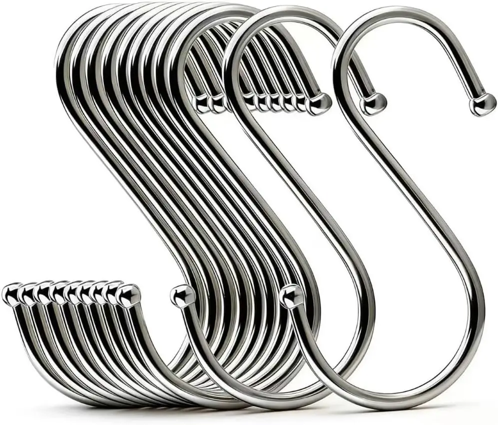 

16 Pack Heavy Duty S Hooks for Kitchen Utensils, Plants, Towels, Clothes & More