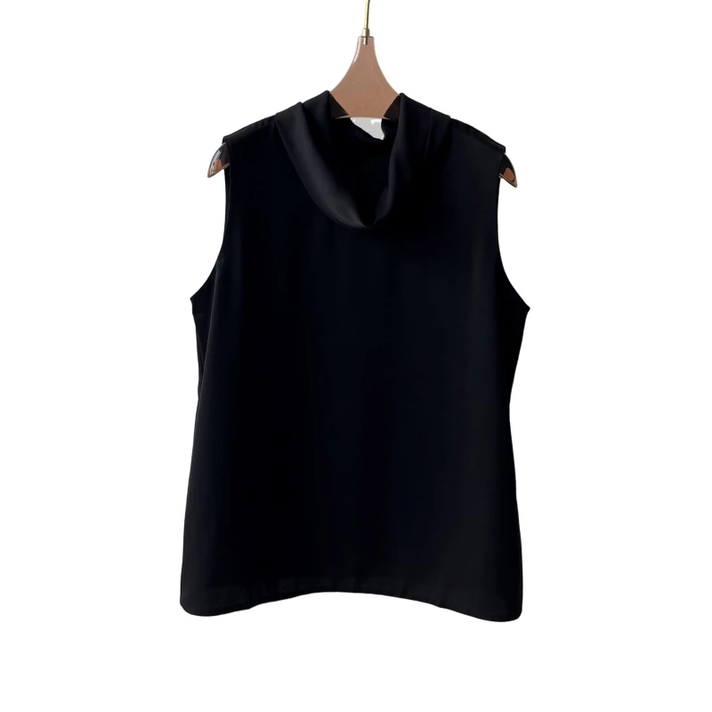 

Spring and summer new triacetate swing collar vest black white elegant vest