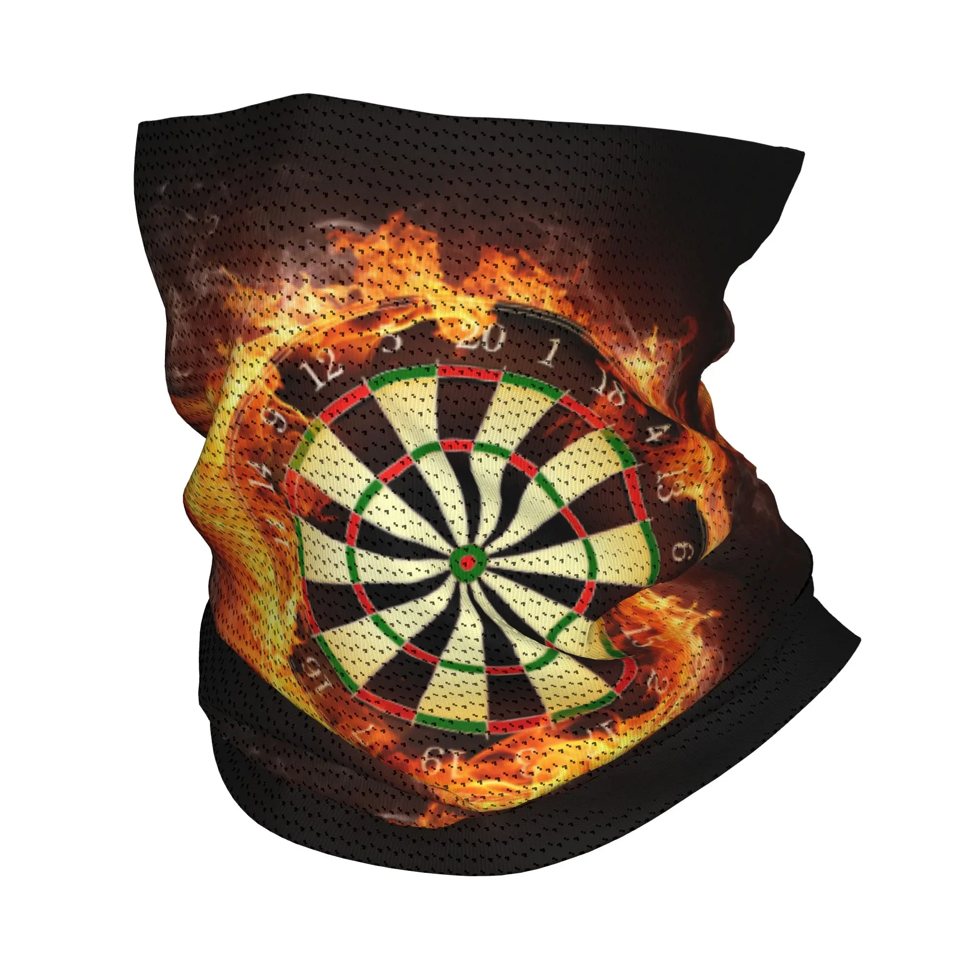 Custom Darts Board In Fire Bandana Neck Warmer Men Women Winter Ski Hiking Scarf Gaiter Arrow Archery Target Face Cover