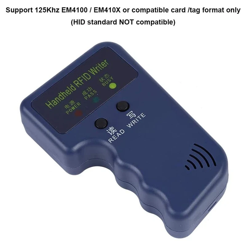 Handheld 125Khz RFID ID Card Writer Reader For Access Control With 5 Labels Supports EM4100/EM410X