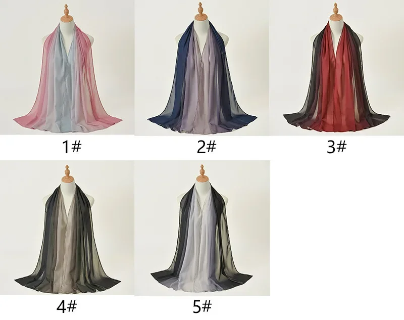 

Chiffon Scarf Shawl for Women Gradient Color Scarf Shawl Wrap Sun Protection Decorate Scarves Headscarf Poncho Turbante Mujer