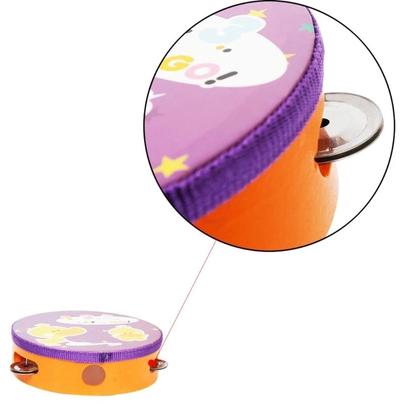 

Cartoon Tambourine Mini Musical Percussion Instrument Kid Gifts High-Quality