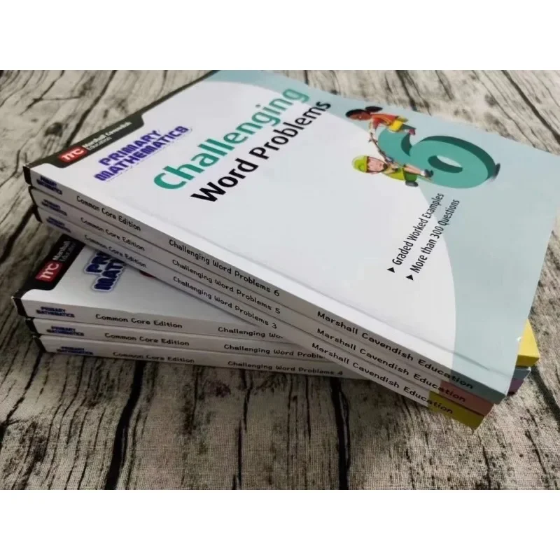 Challenging Word Problems Singapore Math Us Edition 6 Volumes Children's Genuine English Learning Books