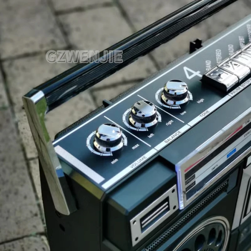 Portable Vintage Retro USB AM/FM/SW Multiband Radio Stereo Wireless Bluetooth Boombox Mp3 Audio Cassette Tape Player Recorder