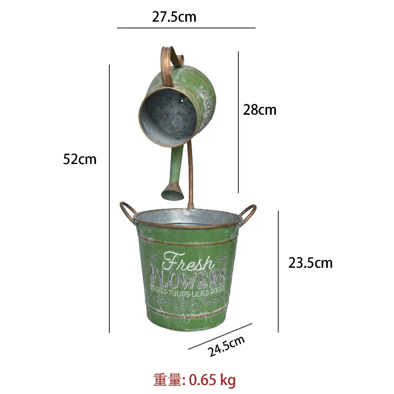 Retro Balcony Flower Pot, Iron Relief Plant Stand, Old Craft, Garden Pots, Courtyard Decoration, Creative Ornaments