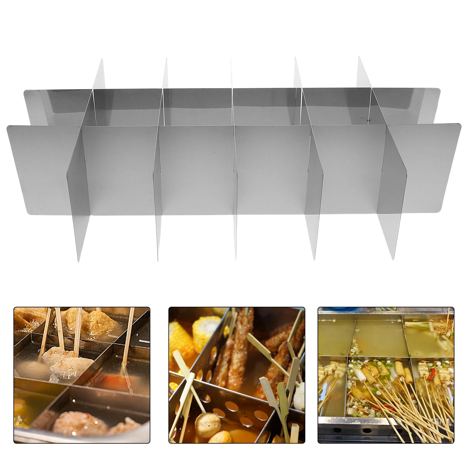 

Multi-Grid Oden Pot Divider Thickened Metal For Hot Pot Cooking Versatile Restaurant Grid Partition Divided