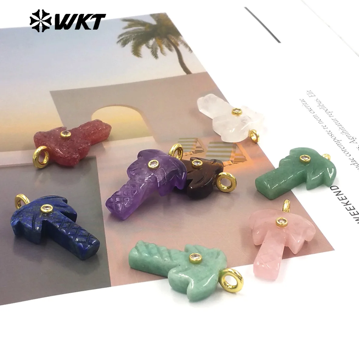 

WT-P2109 Creative Classic Gemstone Irregular Shape Pendant With 18K Real Gold Plated For Women Dressing ACC