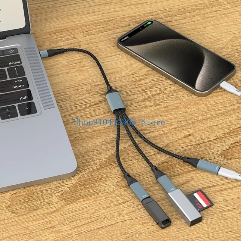 

652F 2/3 in 1 USB Type C to Type C Power Charging Data Host OTG Hub Cable Adapter