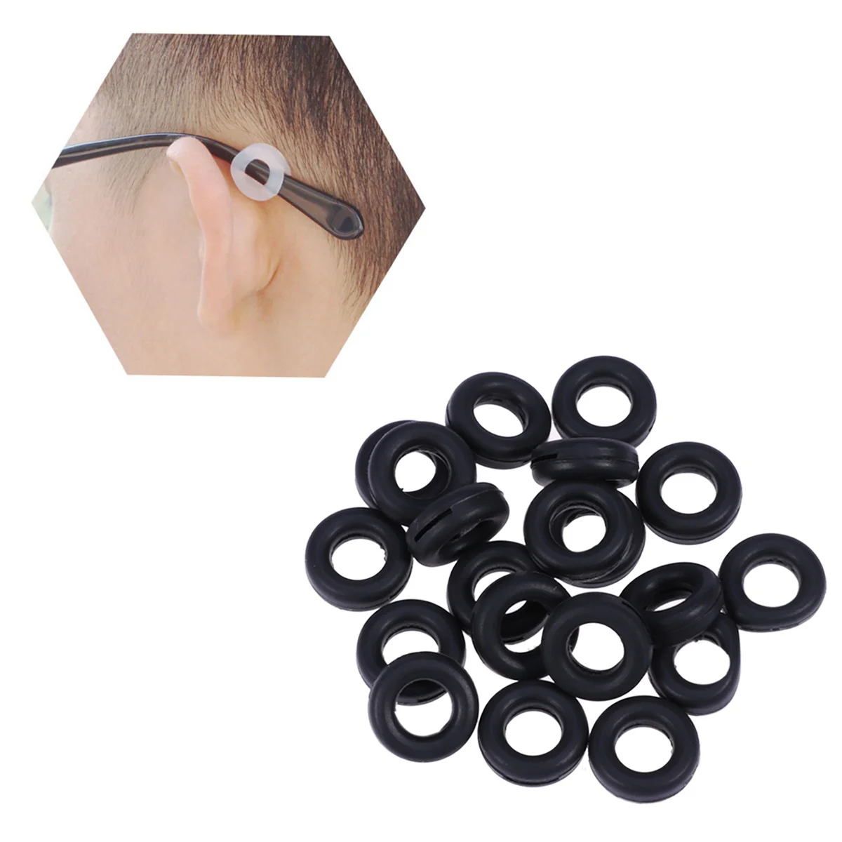 10 Pairs Anti-Slip Glasses Ear Grip Eyeglasses Temple Tips Covers Sleeves Silicone Ring