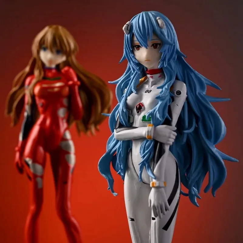 2 TYPES NEON GENESIS EVANGELION Eva Ayanami Rei Asuka Action Figure Toys PVC Anime Collection Model Desktop Ornaments Child Gift