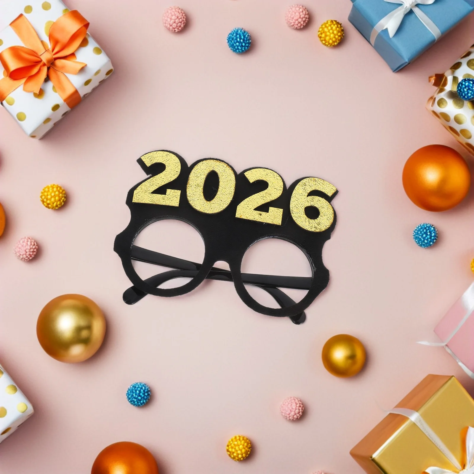 

4Pcs 2026 Party Glasses Sequin Plastic Eyewear New Year Photo Booth Prop Graduation Celebration Happy New Year Props