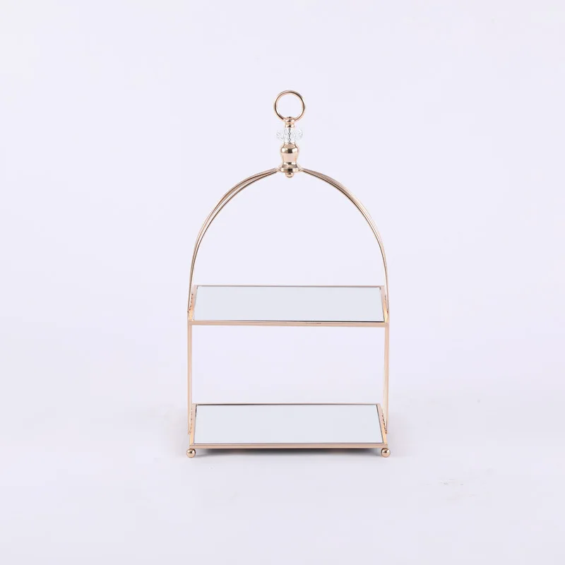 Two-layer cosmetics storage rack Supermarket display rack Afternoon tea Cold food Dessert Hotel cake rack European style
