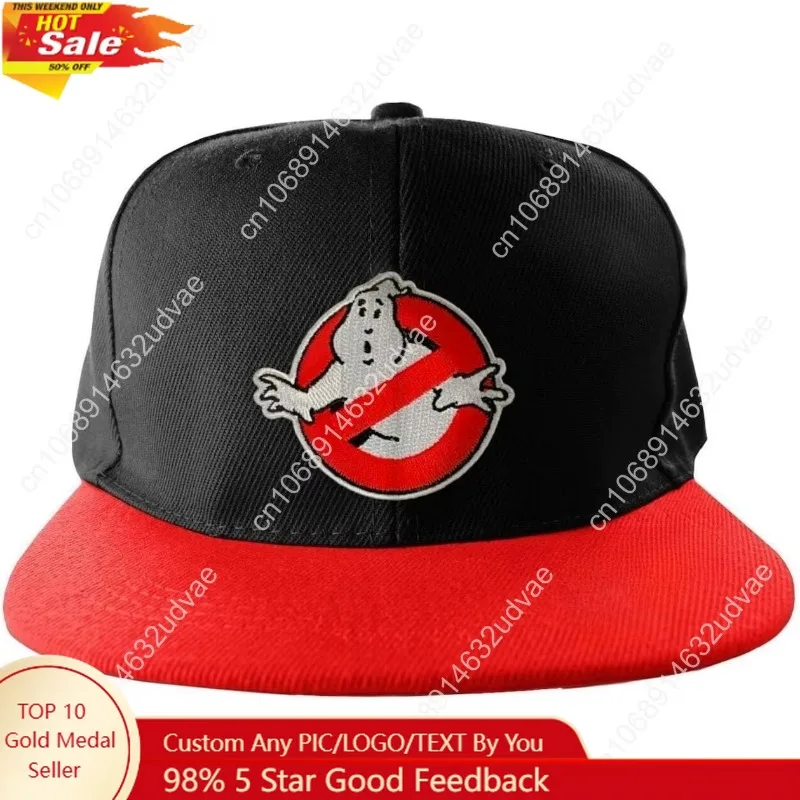 

Ghostbusters Officially Licensed Logo Embroidered Snapback Cap (Black-Red)