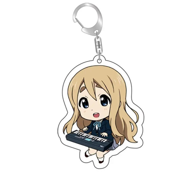 Anime K-ON! Keychain Hirasawa Cartoon Cosplay Keychains with pendant metal Car key chain Key Ring Men Women Baby Jewelry Gifts