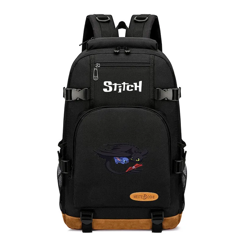 Disney-Cartable étudiant Stitch, sac à dos de dessin animé étanche, grande capacité, décontracté et léger, coussin initié, nouveau