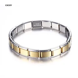 EXCXY New Fashion Women Jewelry 9mm Width Color Stainless Steel Bracelet Bangle Girls Wedding Gift