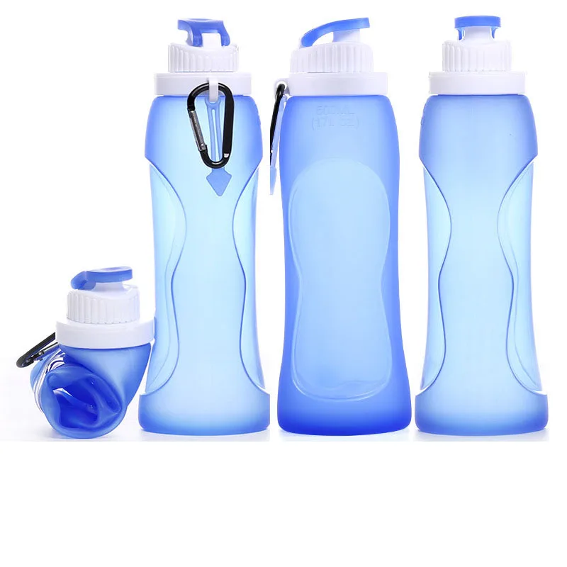 

500ml Portable Foldable Water Cup Student Soft Silicone Water Bottle Outdoor Sports Cycling Water Bottle