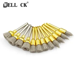 WELLCK 10pcs/Pack Dental Polishing Brush Aluminium Oxide Polishing Prophy Brushes Dentistry Material for Contra Angle Handpiece