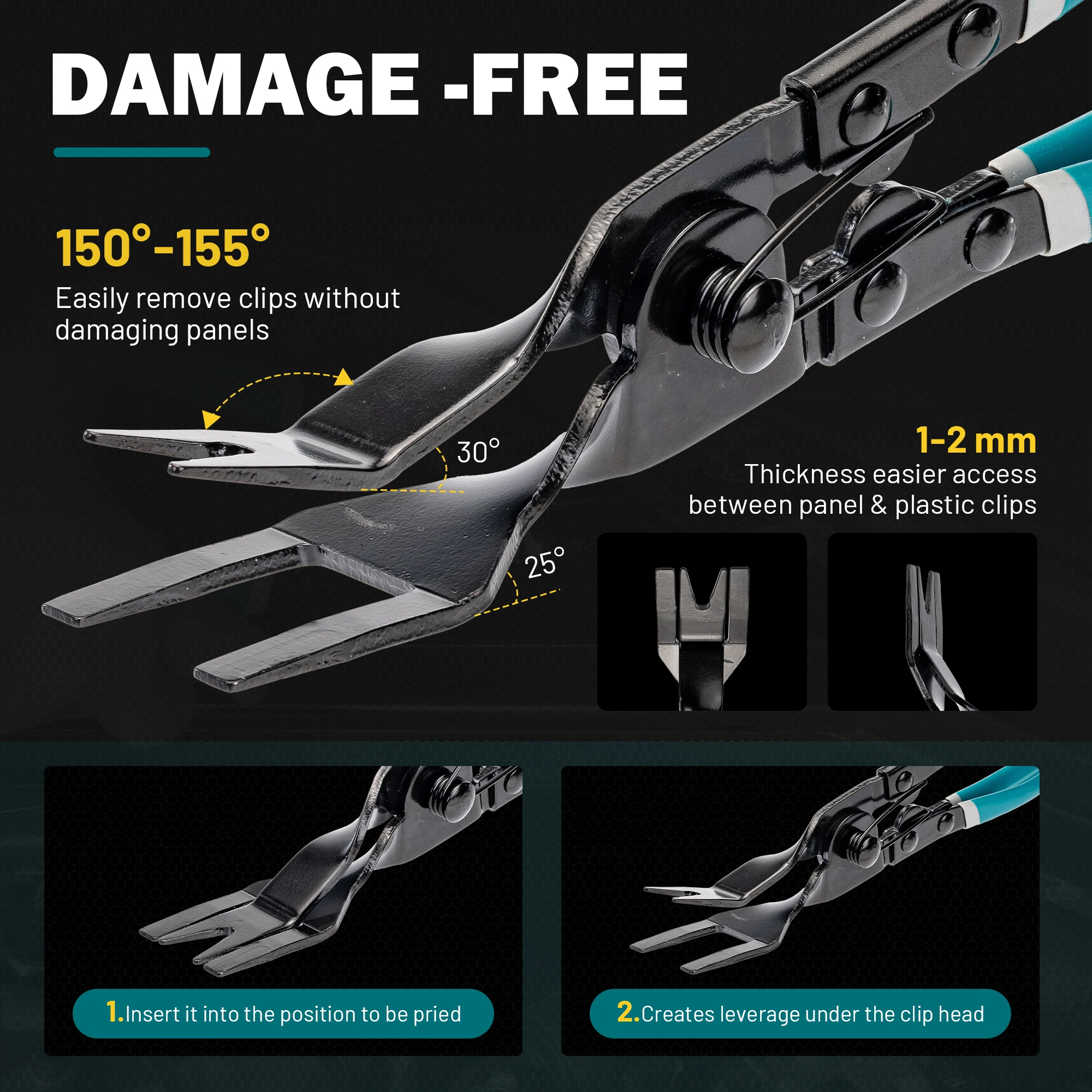Libraton Auto Clip Pinze Strumento Pannello Clip Pinza Dispositivo di Rimozione di Fissaggio Automotive Auto Trim e Porta Pannello Rimozione Rivetto Strumento di Riparazione 1 pz