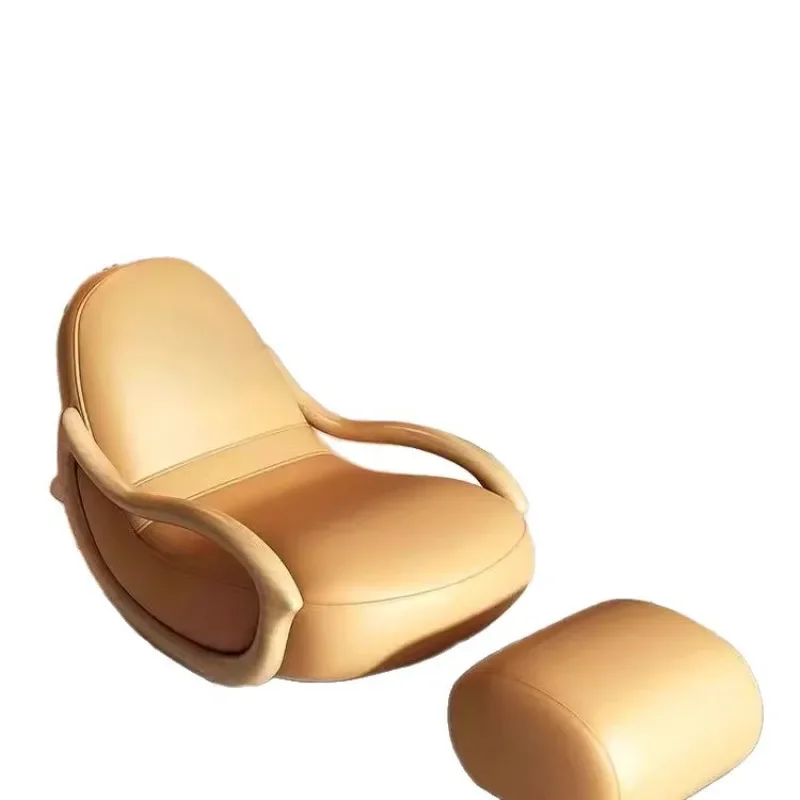 

Leisure wind rocking chair Chinese style universal good happy chair lazy sofa cream balcony solid wood high-end