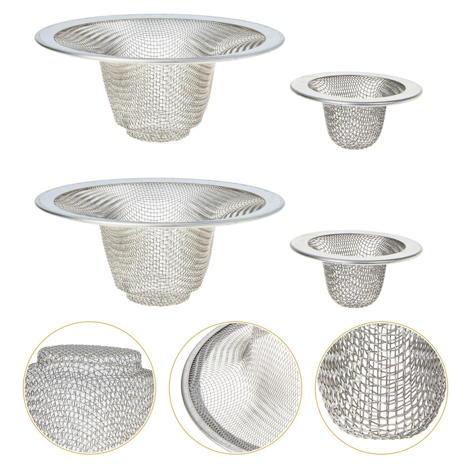 

4Pcs Shower Hair Stopper Bathtub Drain Cover Multifunctional Tool Block Debris Insects Mesh Filter Drainer Shower Hair Stopper