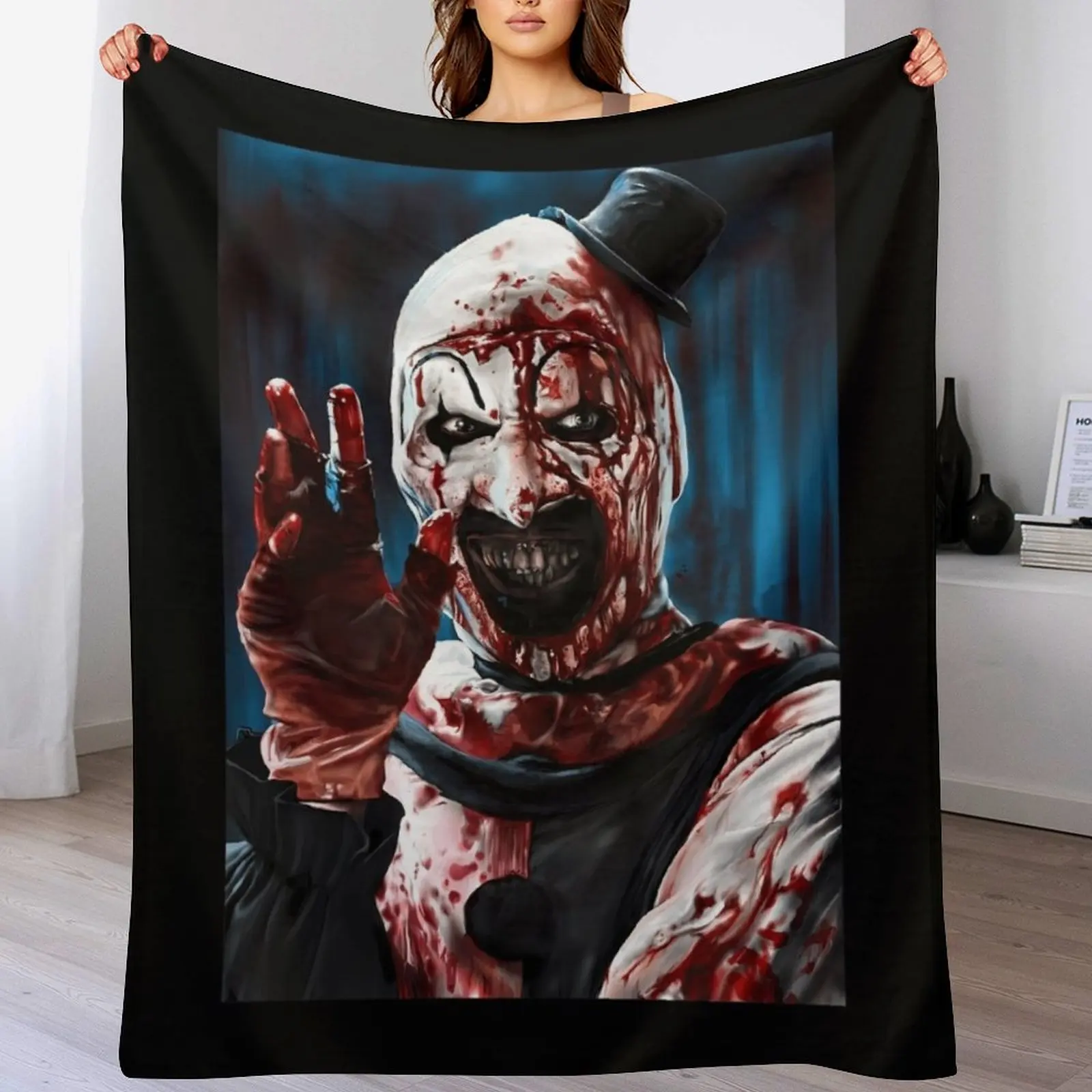 The Clown Drawing Art Throw Blanket Ultra Plush Cozy Blanket for Napping Sleeping