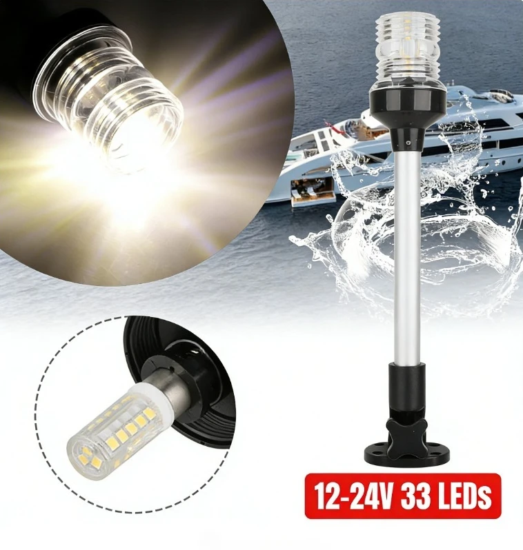 

9 Inche 12 Inche LED Surround Light Anchor Boat Stern Light Waterproof Fold Down Marine Navigation Lights for Yacht Motorboat