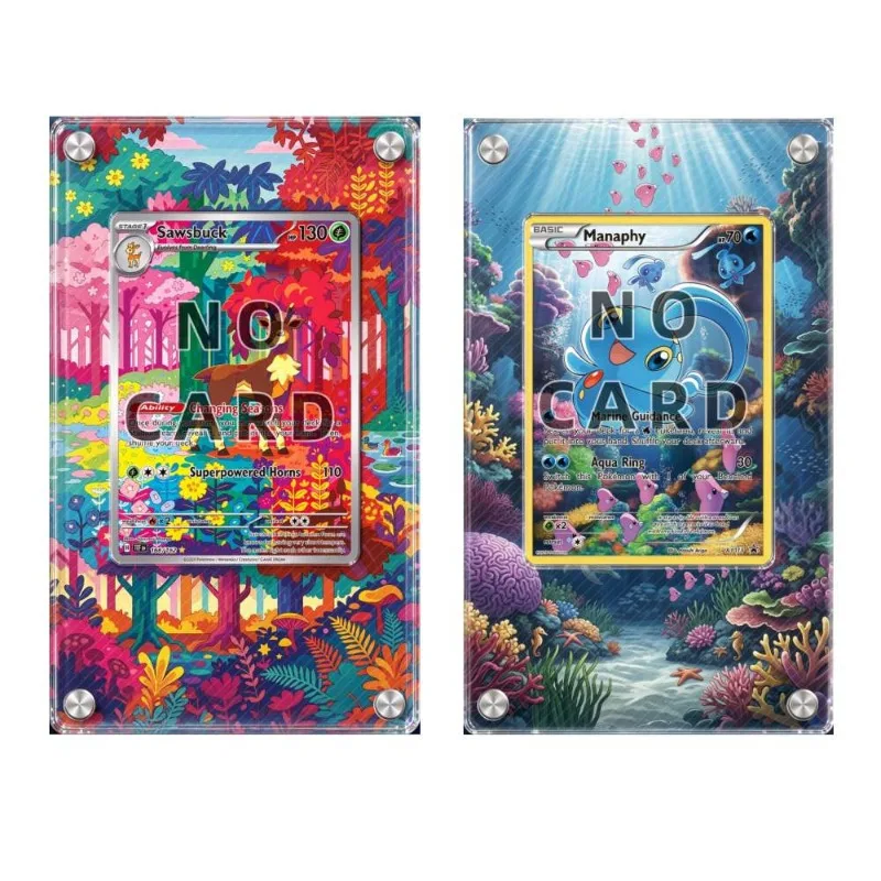 PTCG Extended Art Acrylic Card Block - Game Collectible Card Protective Storage Box Desktop Decoration Gift Cards Not Included