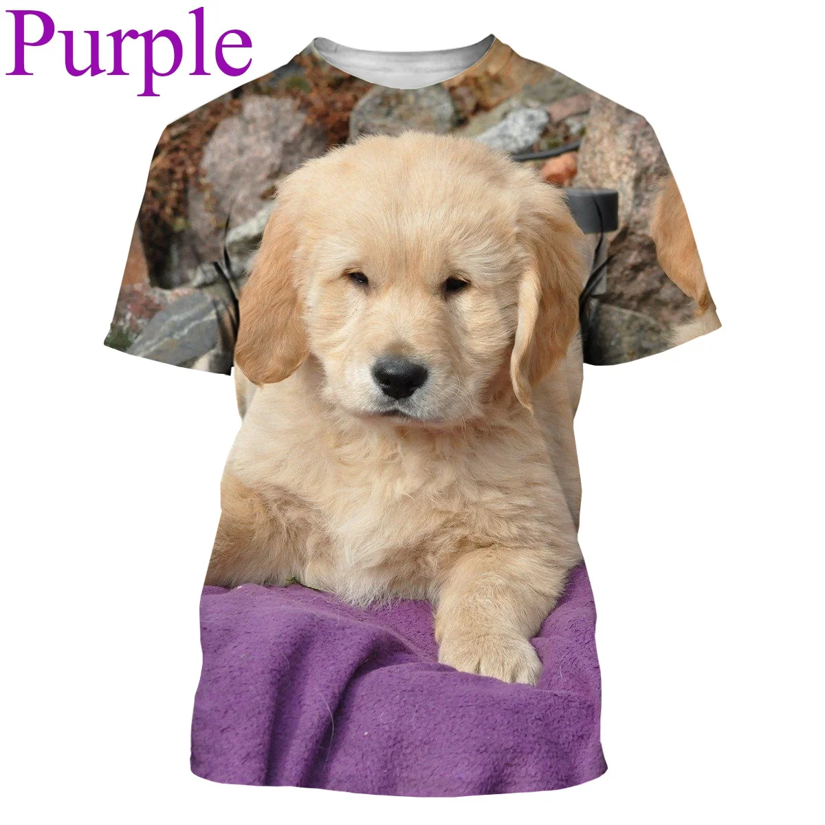 Summer Cute Golden Retriever 3d Printing T-shirt Men and Women Fashion Casual Cure Funny Dog Round Neck Short Sleeve Tops