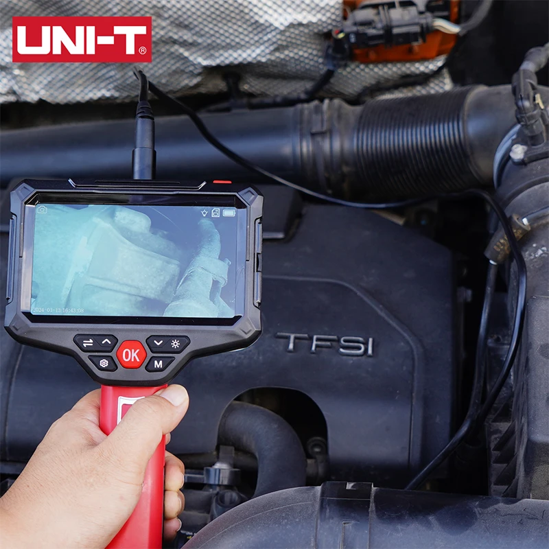 UNI-T Industrial Endoscope Dual Lens UT668 200W Pixel HD Camera Endoscope Photo Video Record Automotive Boroscope 1M 5M 10M Tube